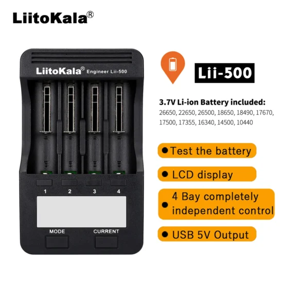 LiitokalaLii-500 Smart Charger 18650 26650