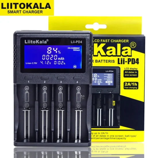 LiitokalaPD4 smart charger 18650 lithium battery 1.2V Ni-MH 3.2V iron lithium 26650 Universal